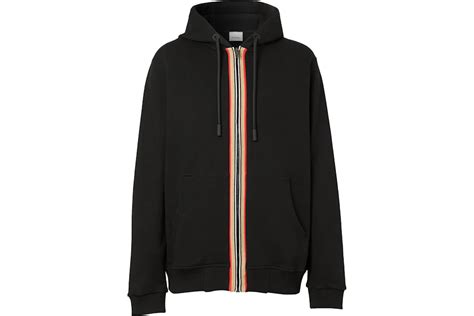 burberry icon stripe detail cotton sweatshirt|Burberry Icon Stripe Trim Cotton Sweatshirt Black Men's .